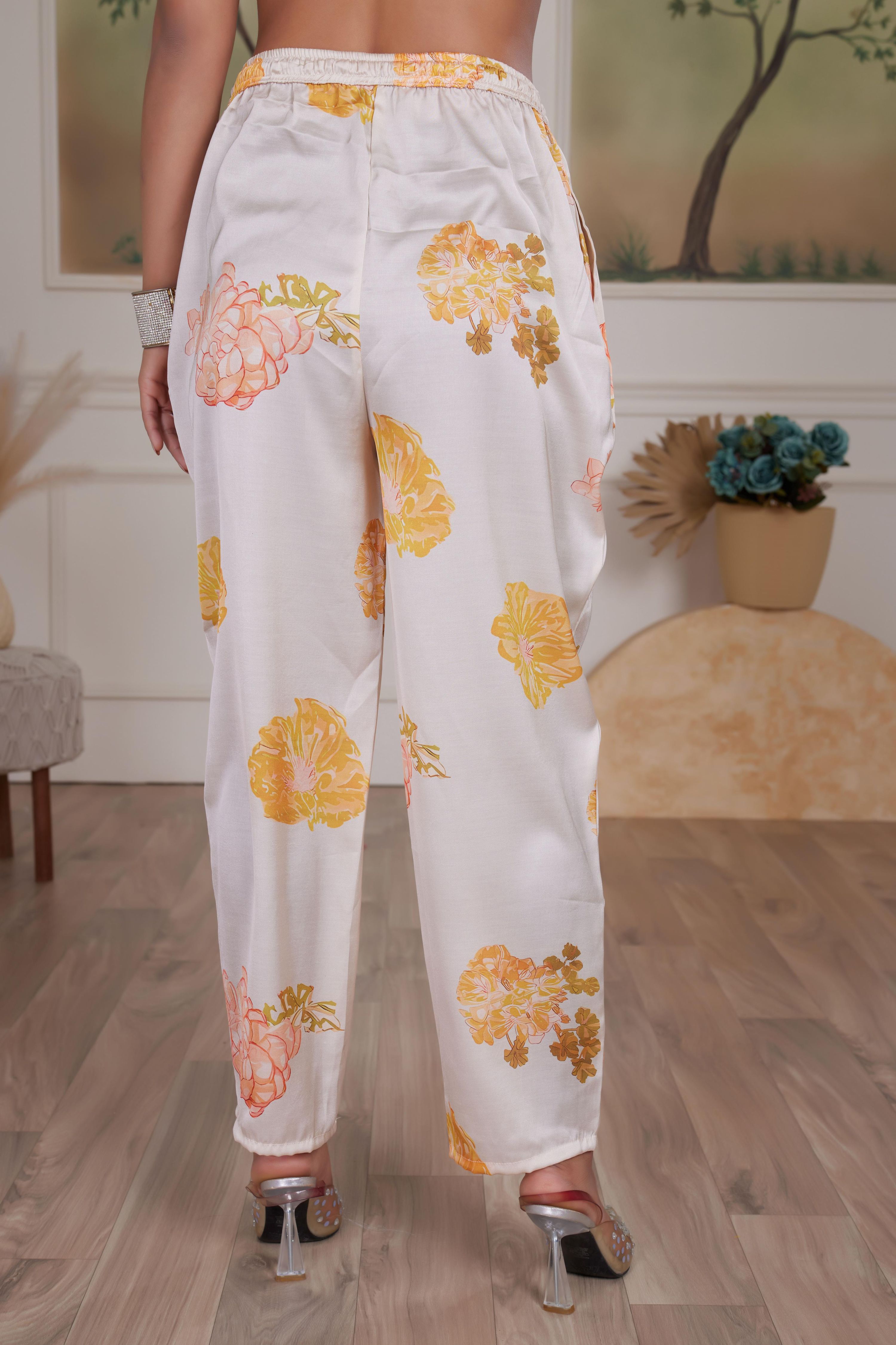 BulBul Malaika Silk White Kurta Set with Dupatta