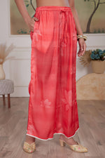 Thumbnail for BulBul Farida Red Silk Kurta Set with Dupatta