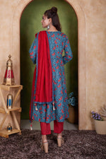 Thumbnail for BulBul Anupama Cotton Blue Kurta Set with Dupatta