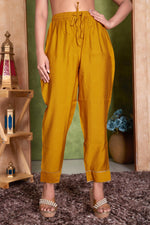 Thumbnail for BulBul Preet Mustard Chanderi Kurta Set with Dupatta