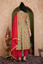 Thumbnail for BulBul Anupama Cotton Mustard Kurta Set with Dupatta