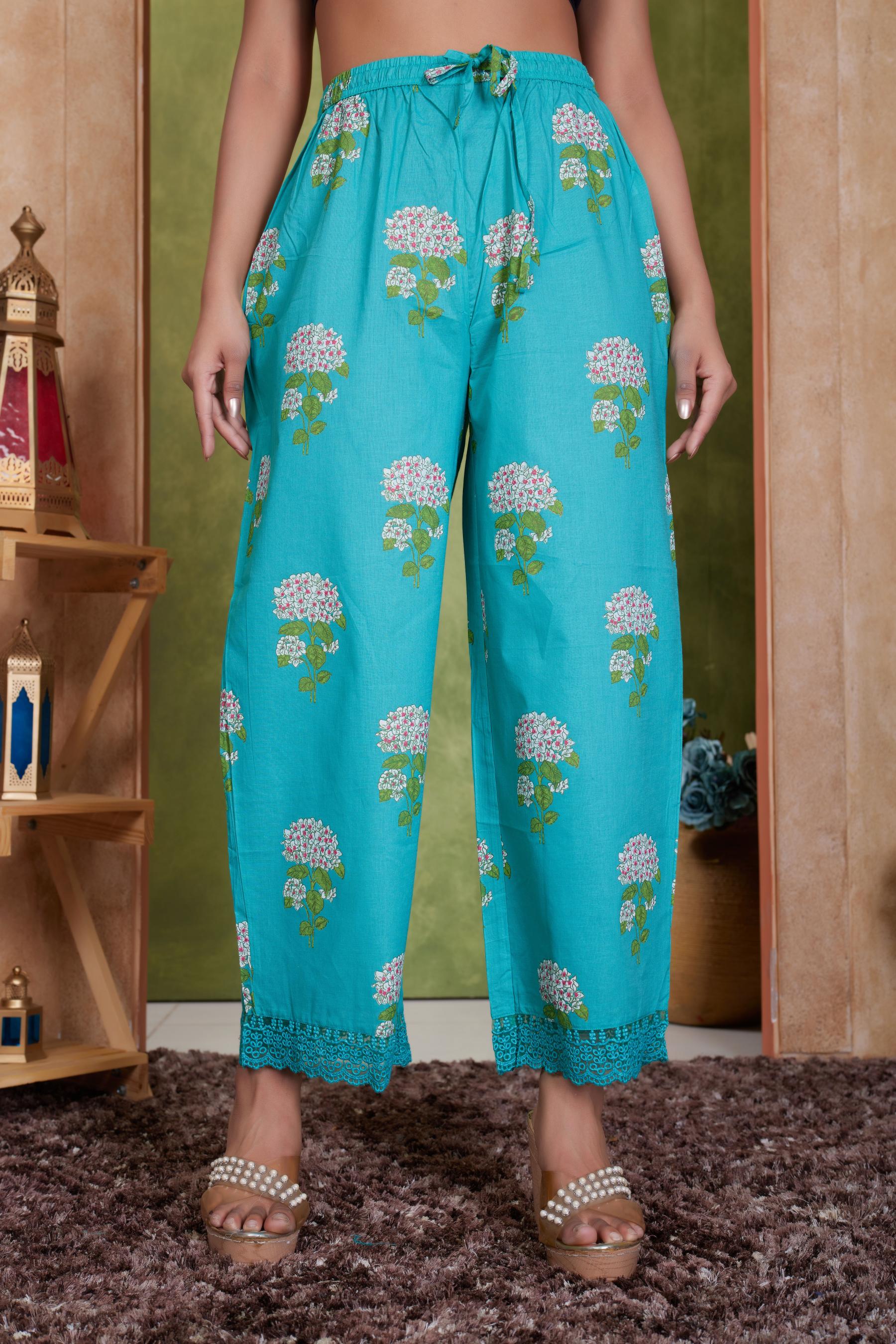 BulBul Karishma Cotton Green Kurta Set with Dupatta