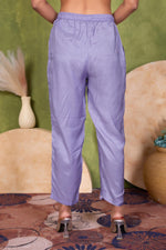 Thumbnail for BulBul Roshni Muslin Purple Kurta Set With Dupatta