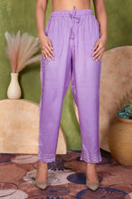 Thumbnail for BulBul Indu Muslin Purple Kurta Set With Dupatta