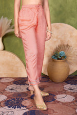 Thumbnail for BulBul Indu Muslin Peach Kurta Set With Dupatta