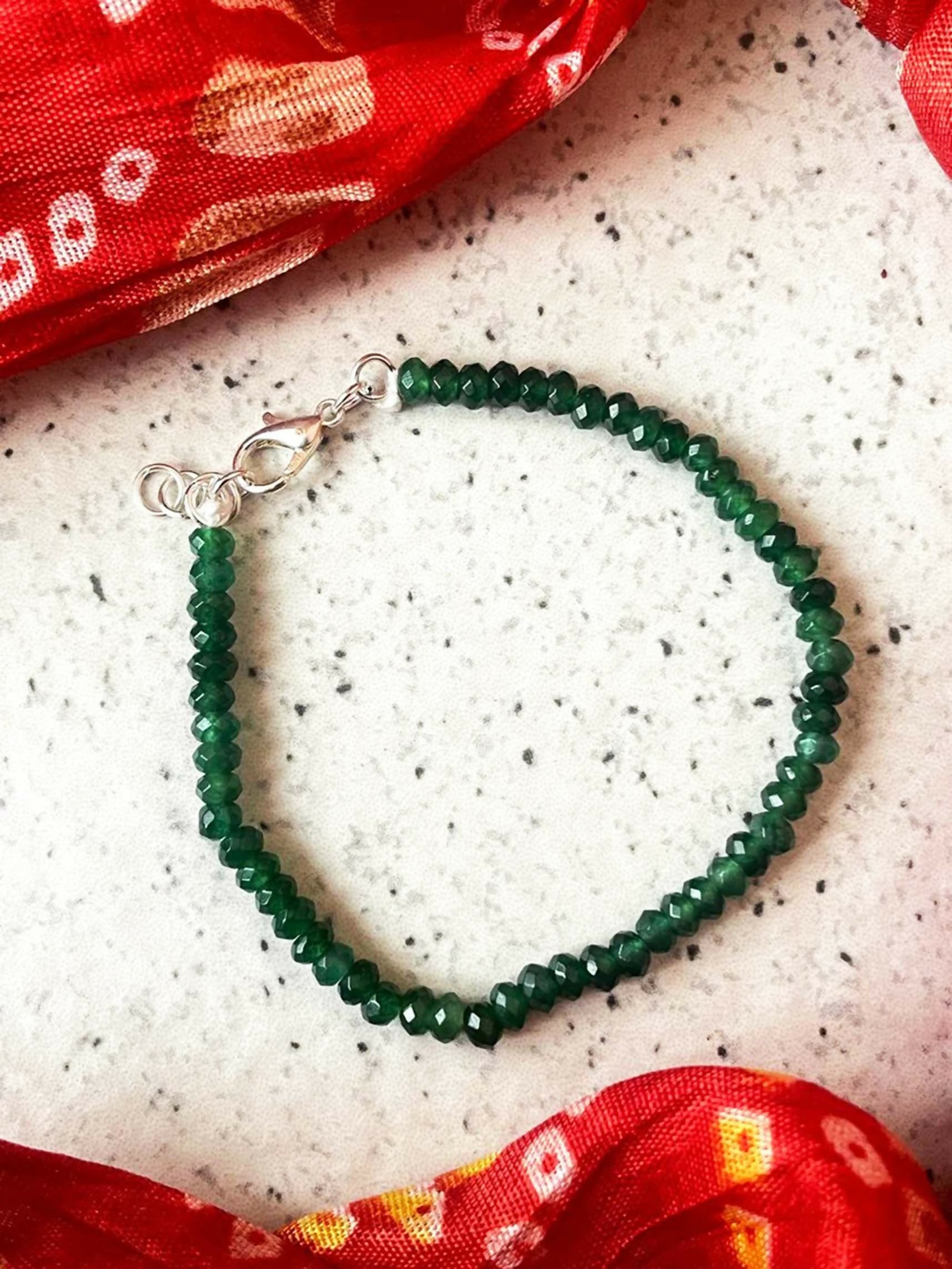 Joban Fashion Green Glass Glass Beads Trendy Bracelets