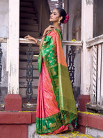 Thumbnail for Shree Shyam Fashion Peach Soft Silk Saree - Distacart