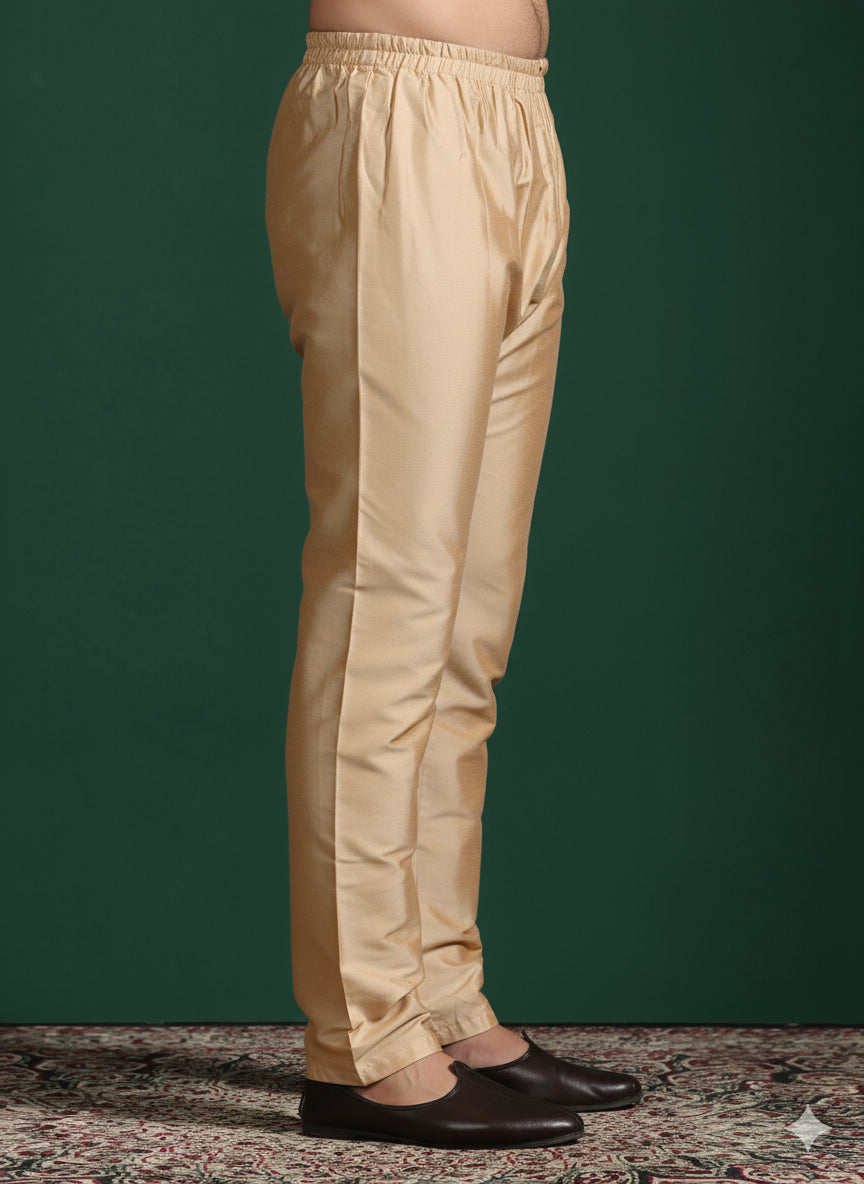 Zavaya Beige Plain Cotton Pyjama - Dista