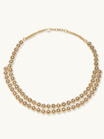 Thumbnail for Nuyug 22K Gold-Plated Zircon Studded Enamel Embellished Dual Layered Necklace Set
