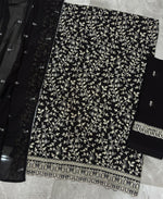 Thumbnail for KC Black Straight Suit For Women Georgette Fabric - Dista