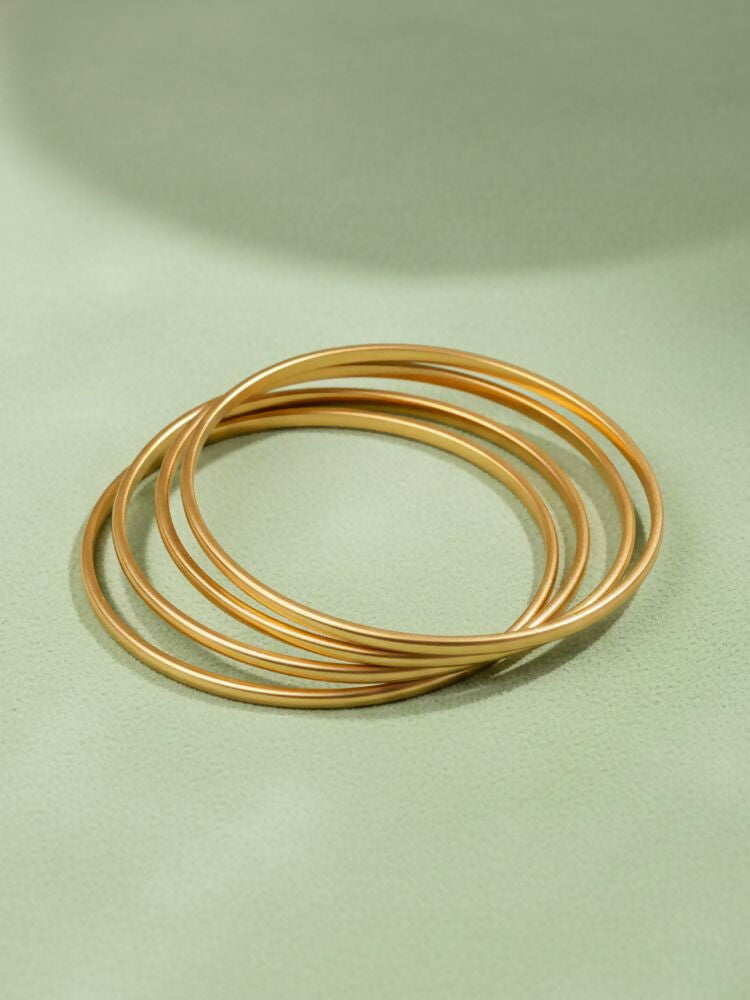 NVR Women Set of 4 Gold Plated Handcrafted Bangle - Distacart