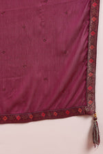 Thumbnail for Ahika Poly Silk Maroon Embroidered Straight Suit Set