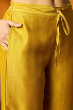 Thumbnail for Ahika Silk Blend Mustard Embroidered Straight Kurta Pant With Dupatta