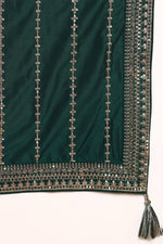 Thumbnail for Ahika Green Silk Blend Straight Kurta Palazzo With Dupatta