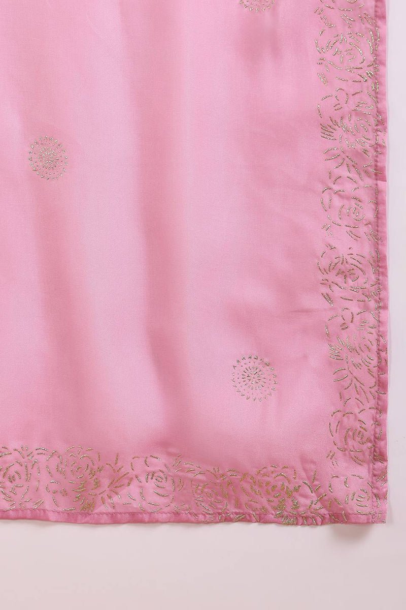 Ahika Lavender Silk Blend Straight Kurta Pant With Dupatta