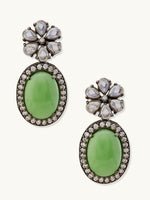 Thumbnail for Nuyug Antique Silver Plated Crystal Studded Faux Jade Stones Embellished Necklace Set