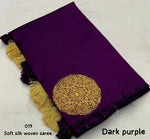 Thumbnail for Purple Silk Woven Saree with Unstitched Blouse - Hiral Fashion - Distacart