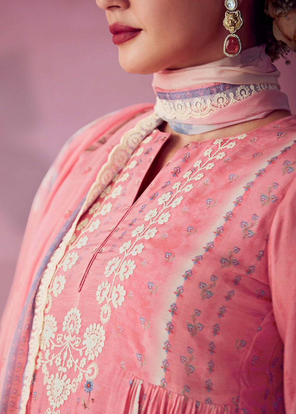Blush Pink Muslin Cotton Printed Trendy Salwar Kurta Set - Emponline - Distacart