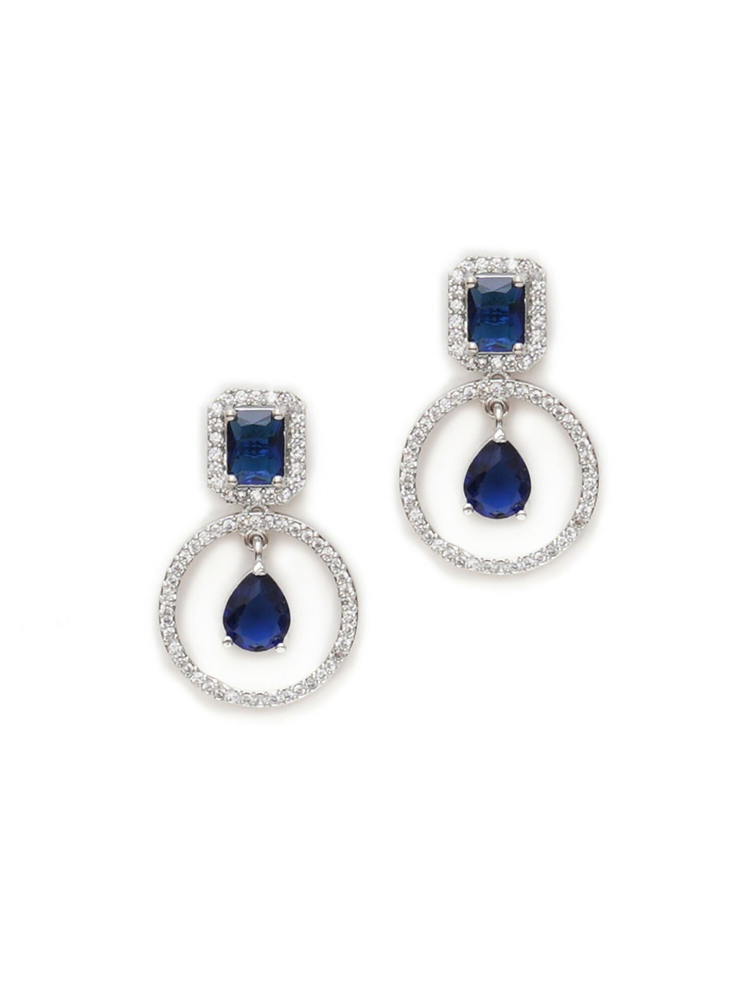Stone kundan earrings (Blue) - Ruby Raang - Distacart