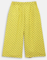 Thumbnail for Ahalyaa Yellow Viscose Rayon Straight Kids Kurta Pants With Dupatta For Girls - Distacart