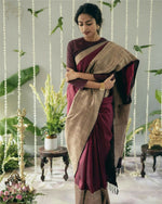 Thumbnail for Preksha Creation Banarasi Soft Silk Women Red Saree - Distacart