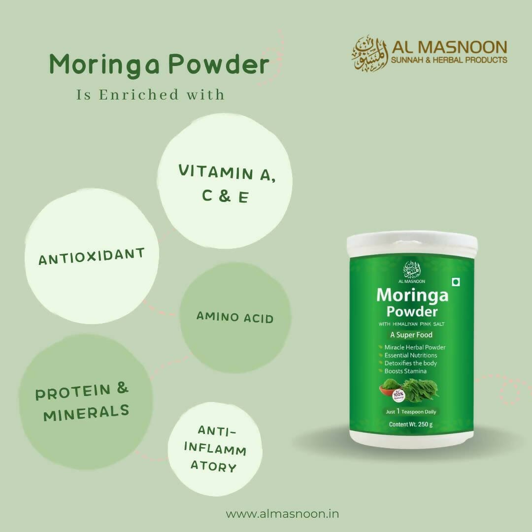 Al Masnoon Moringa Powder With Himalayan Pink Salt - Distacart