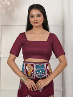 Thumbnail for Astita Silk Blend Wine Saree