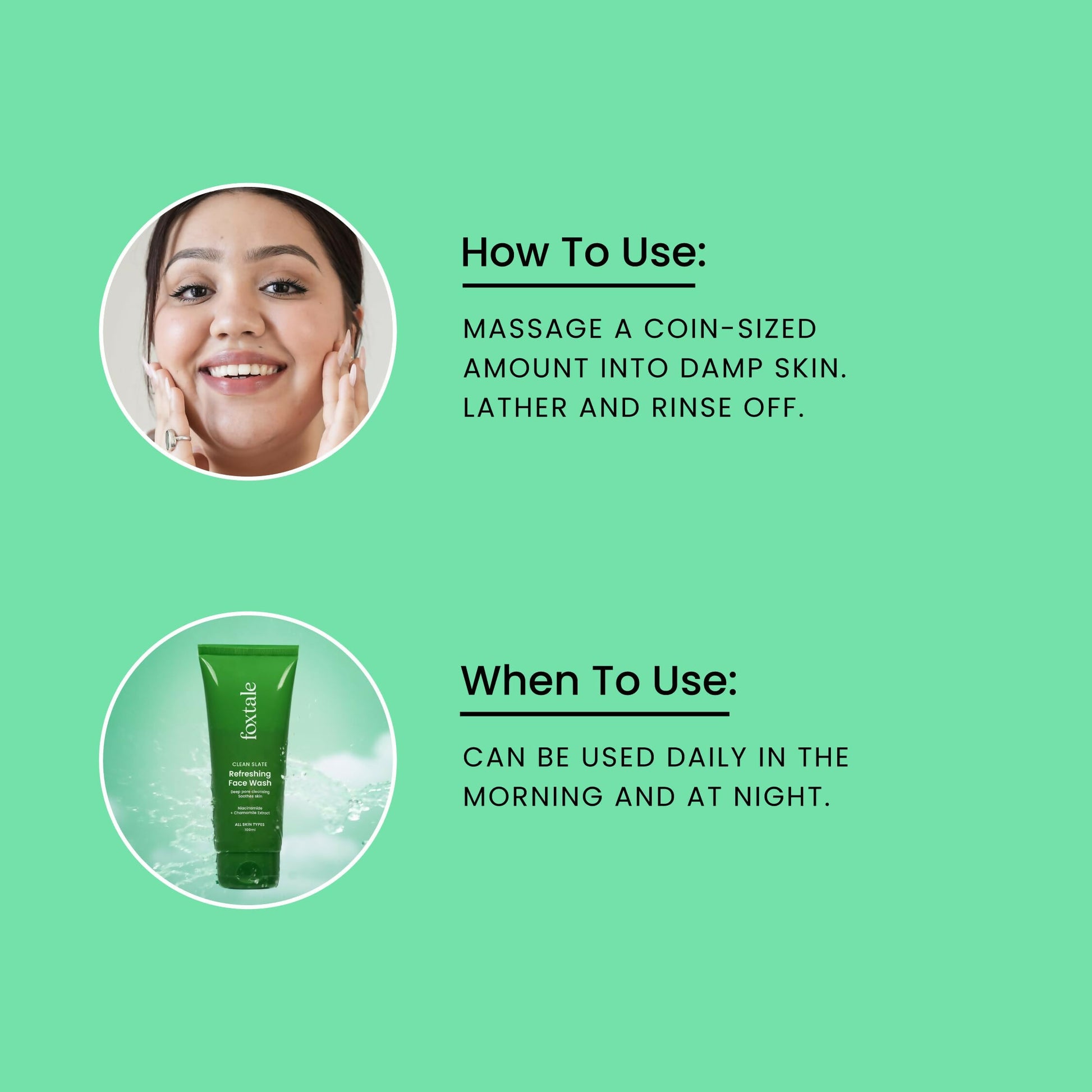 Foxtale Refreshing Face Wash For Deep Cleansing with Niacinamide - Hydrates & Brightens Skin - Distacart