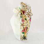 Thumbnail for JS Fashion Bridal Silk Brocade Potli Bag with Pearl Border & Beaded Handle - Distacart
