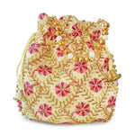 Thumbnail for JS Fashion Embroidered Handcrafted Wedding Potli Bag with Beads - Dista
