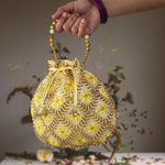 Thumbnail for JS Fashion Embroidered Handcrafted Wedding Potli Bag with Beads