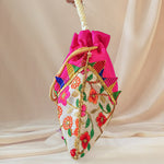Thumbnail for JS Fashion Embroidered Handcrafted Wedding Potli Bag with Beads