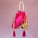 Thumbnail for JS Fashion Embroidered Handcrafted Wedding Potli Bag with Beads