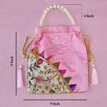 Thumbnail for JS Fashion Embroidered Handcrafted Wedding Potli Bag with Beads