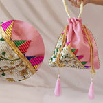 Thumbnail for JS Fashion Embroidered Handcrafted Wedding Potli Bag with Beads