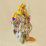 Thumbnail for JS Fashion Embroidered Handcrafted Wedding Potli Bag with Beads