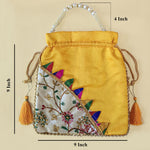 Thumbnail for JS Fashion Embroidered Handcrafted Wedding Potli Bag with Beads