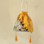 Thumbnail for JS Fashion Embroidered Handcrafted Wedding Potli Bag with Beads