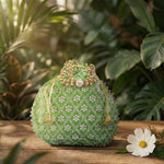 Thumbnail for JS Fashion Embroidered Handcrafted Wedding Potli Bag with Beads - Dista
