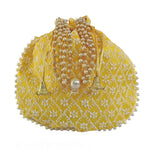 Thumbnail for JS Fashion Embroidered Handcrafted Wedding Potli Bag with Beads - Dista