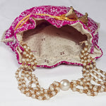 Thumbnail for JS Fashion Embroidered Handcrafted Wedding Potli Bag with Beads - Dista