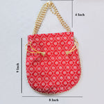 Thumbnail for JS Fashion Embroidered Handcrafted Wedding Potli Bag with Beads