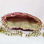 Thumbnail for JS Fashion Embroidered Handcrafted Wedding Potli Bag with Beads