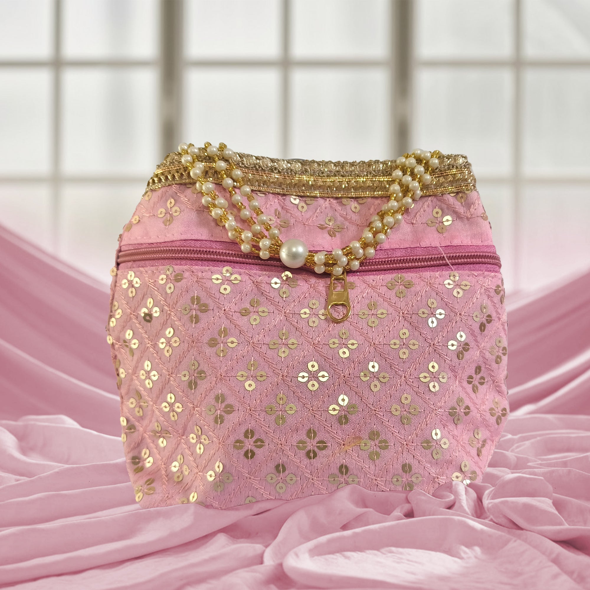 JS Fashion Wedding Potli Bag for Women with Drawstring Closure