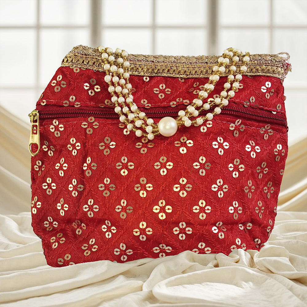 JS Fashion Wedding Potli Bag for Women with Drawstring Closure