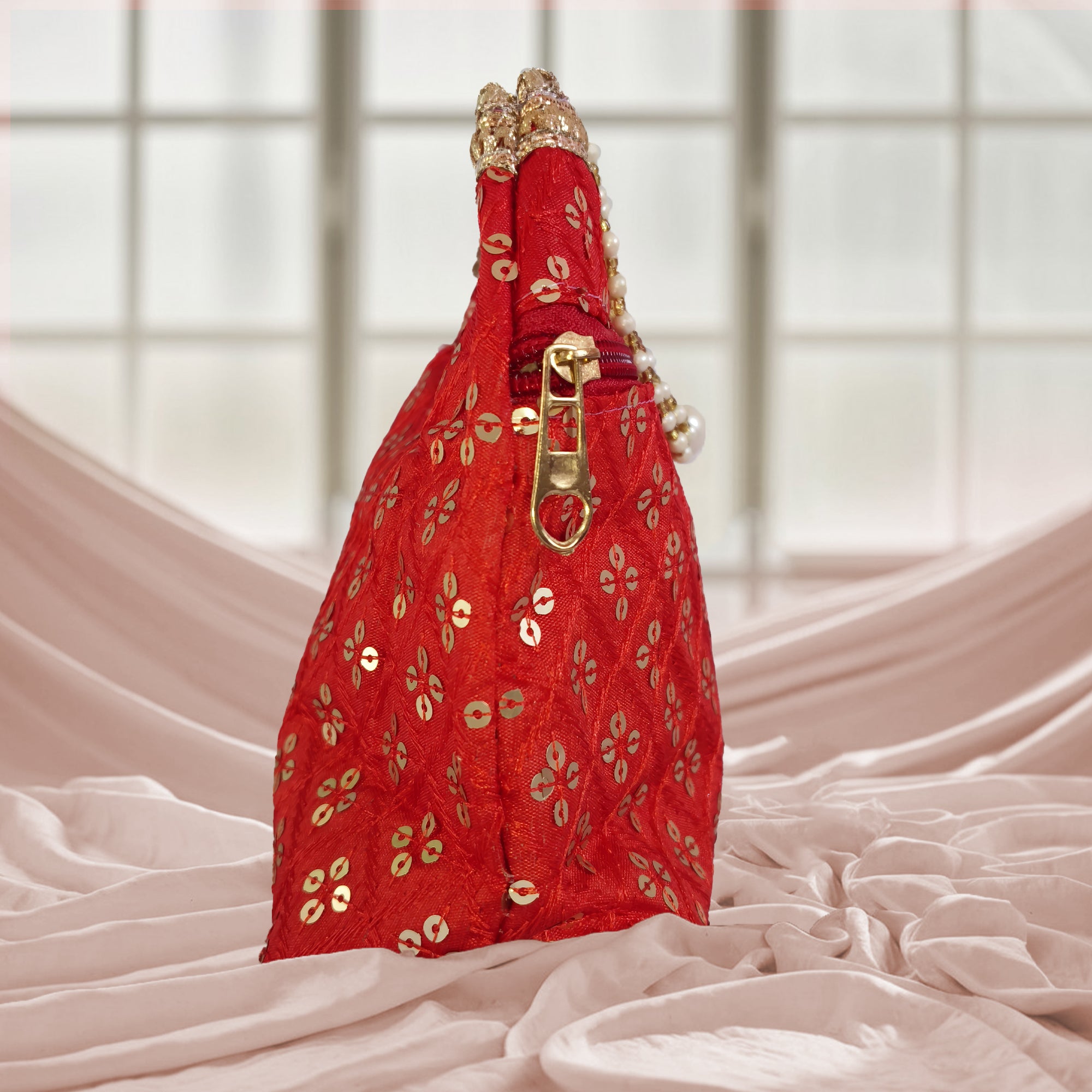 JS Fashion Wedding Potli Bag for Women with Drawstring Closure