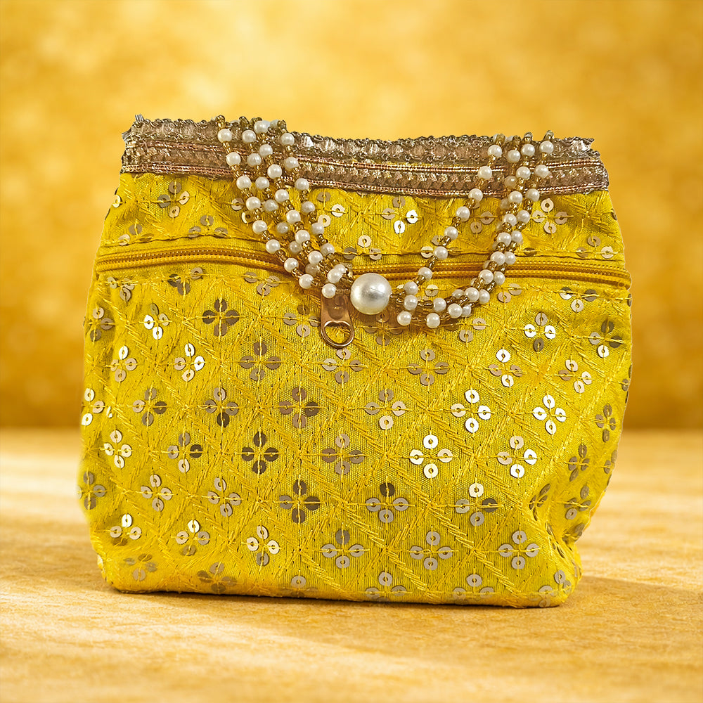 JS Fashion Wedding Potli Bag for Women with Drawstring Closure