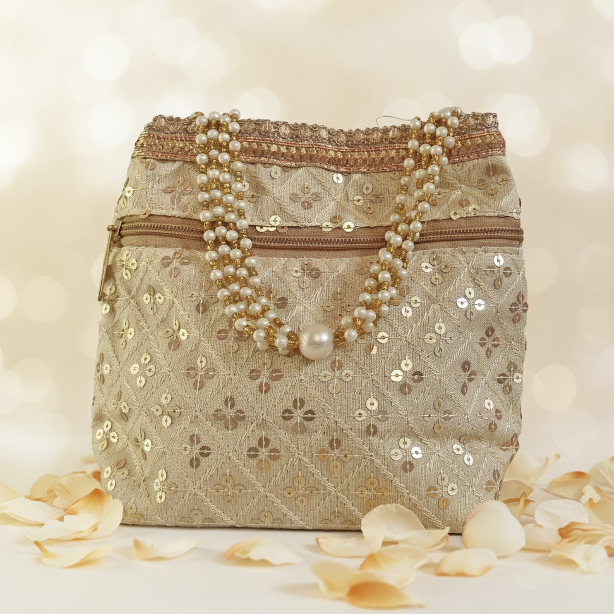 JS Fashion Wedding Potli Bag for Women with Drawstring Closure