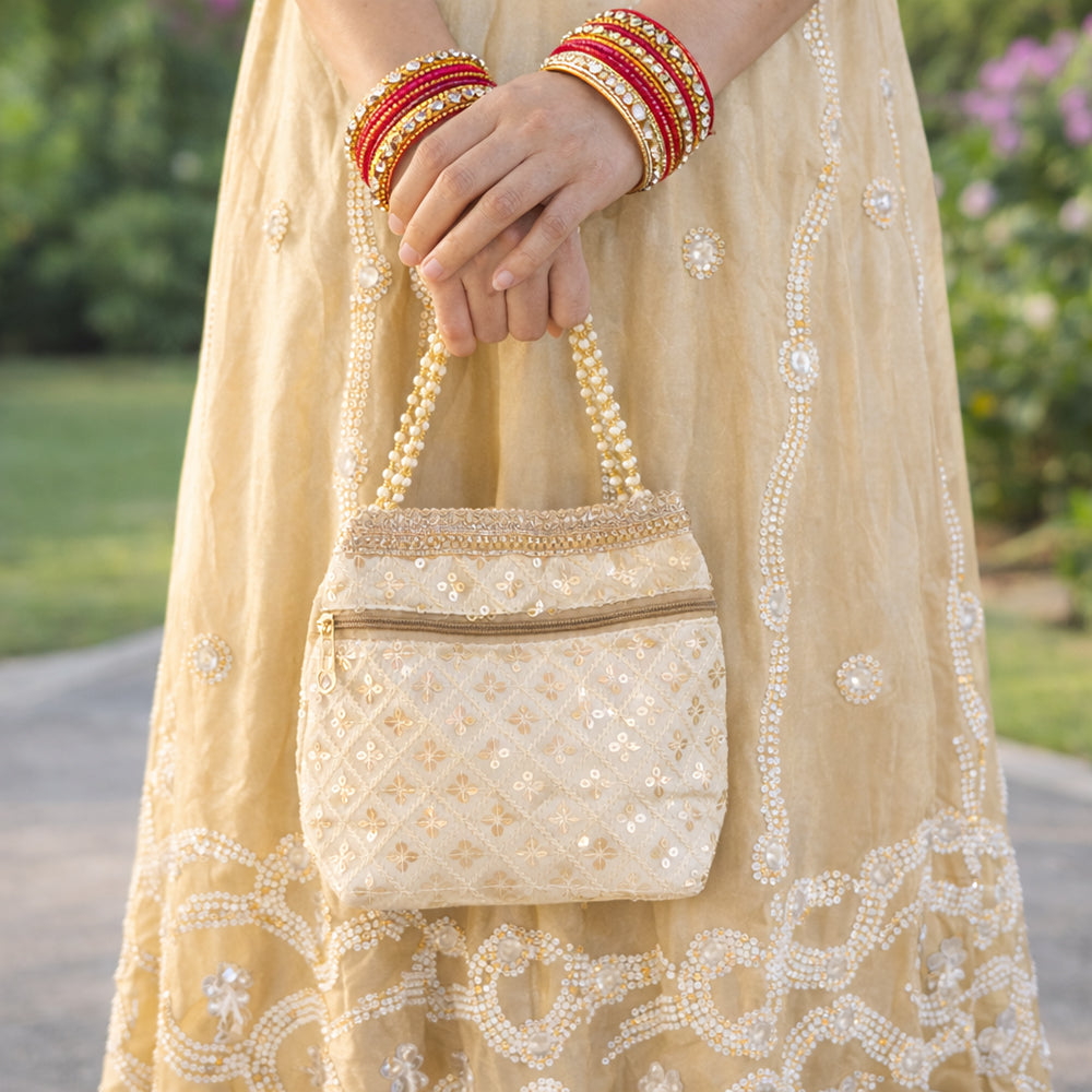 JS Fashion Wedding Potli Bag for Women with Drawstring Closure - Distacart