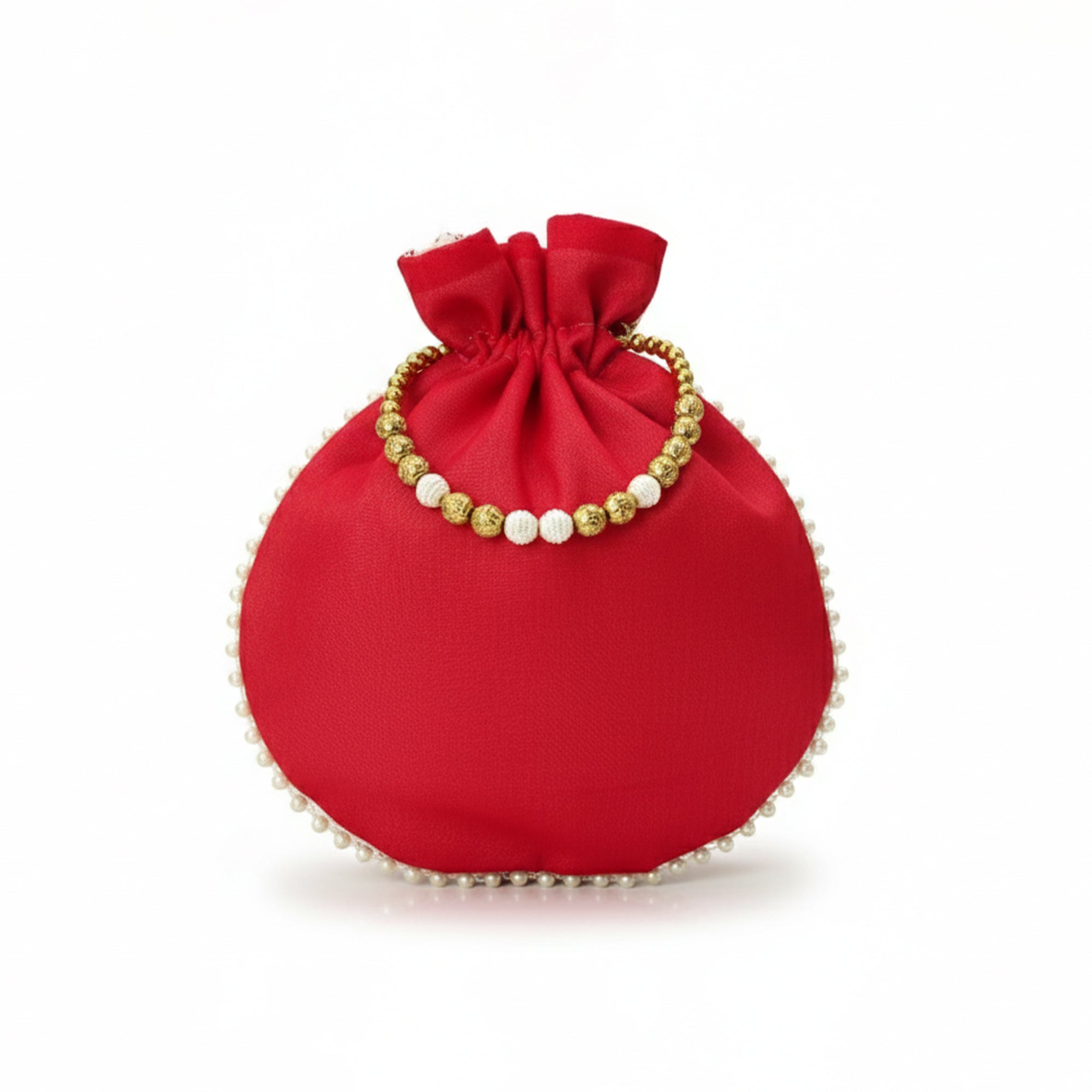 JS Fashion Embroidered Handcrafted Wedding Potli Bag with Beads - Dista